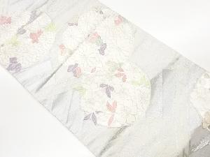 丸文に菊・桜・梅模様織出し袋帯